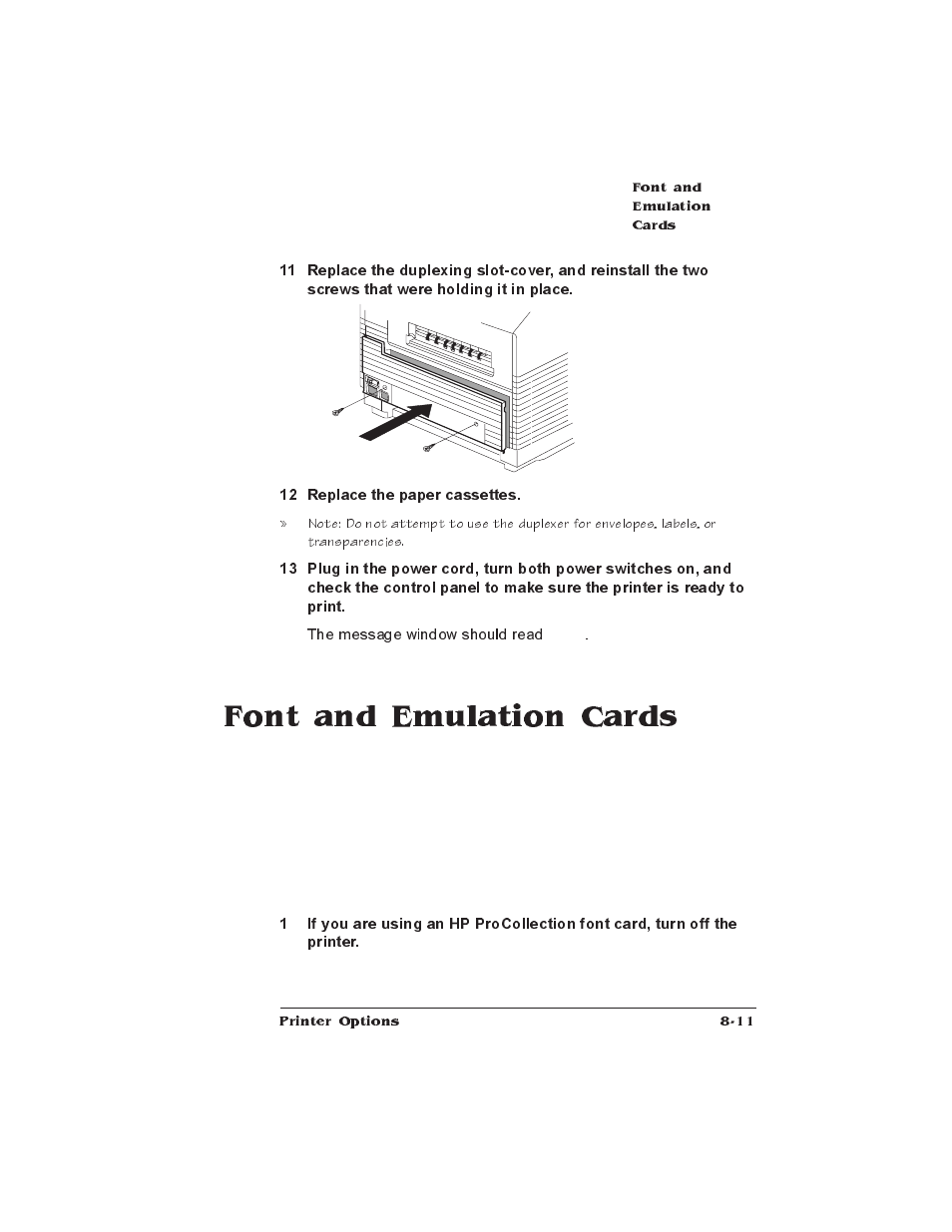 Font and emulation cards, Font and security cards | IBM 1725 SLS User Manual | Page 195 / 328