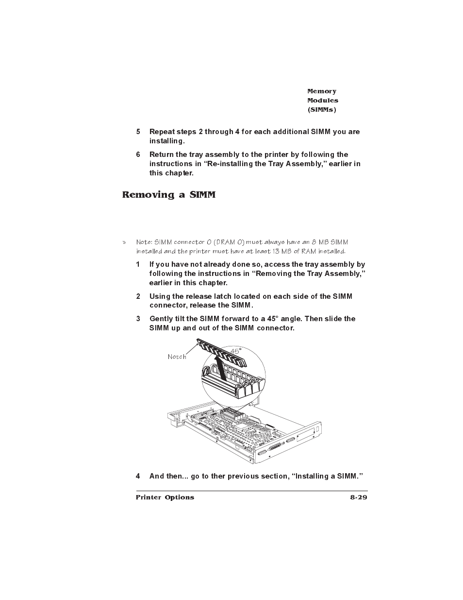 Removing a simm | IBM 1725 SLS User Manual | Page 213 / 328