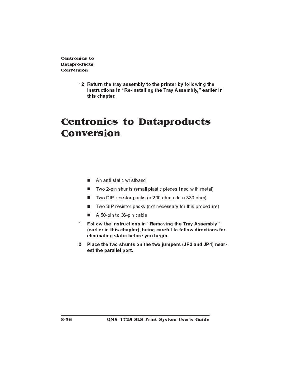 Centronics to dataproducts conversion | IBM 1725 SLS User Manual | Page 220 / 328