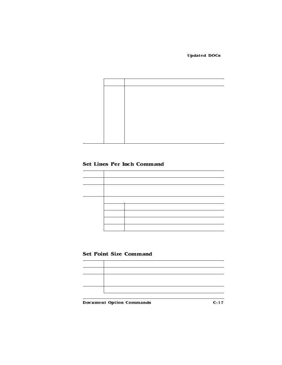 Set lines per inch command set point size command | IBM 1725 SLS User Manual | Page 267 / 328