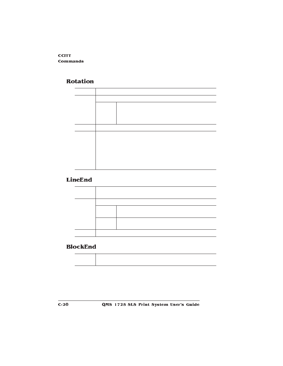 Rotation, Lineend, Blockend | Rotation lineend blockend | IBM 1725 SLS User Manual | Page 270 / 328