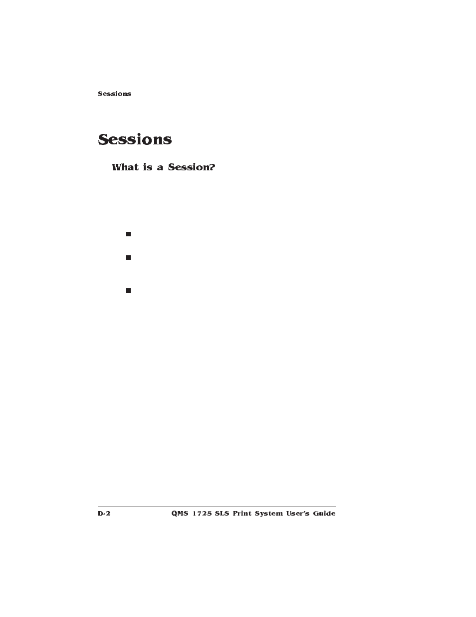 Sessions, What is a session | IBM 1725 SLS User Manual | Page 276 / 328