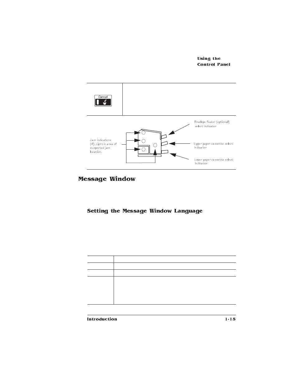 Message window, Setting the message window language | IBM 1725 SLS User Manual | Page 31 / 328