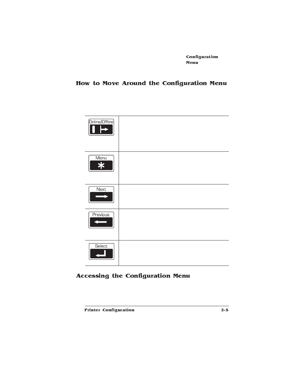 How to move around the configuration menu, Accessing the configuration menu | IBM 1725 SLS User Manual | Page 39 / 328