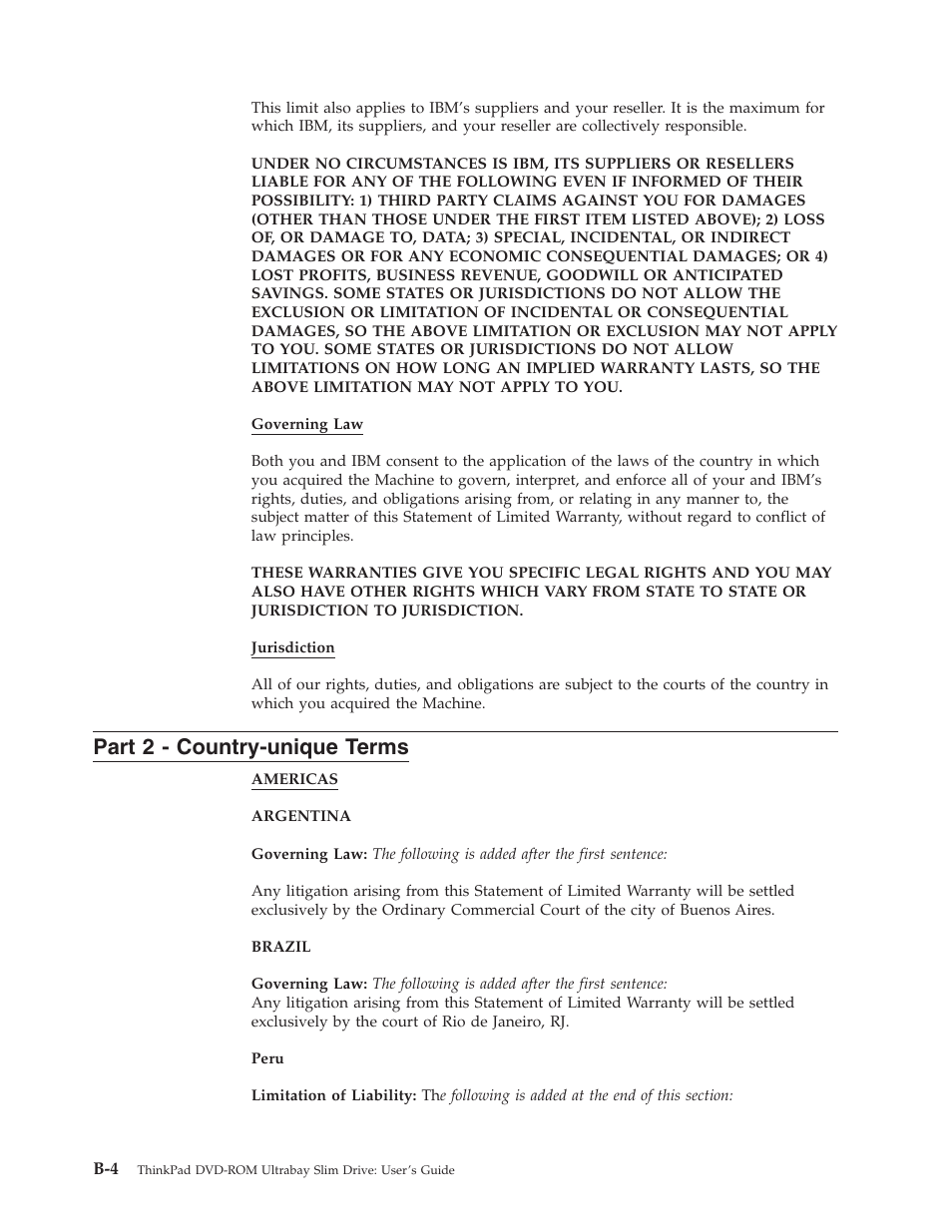 Part 2 - country-unique terms, Part, Country-unique | Terms | IBM Computer Drive User Manual | Page 22 / 44