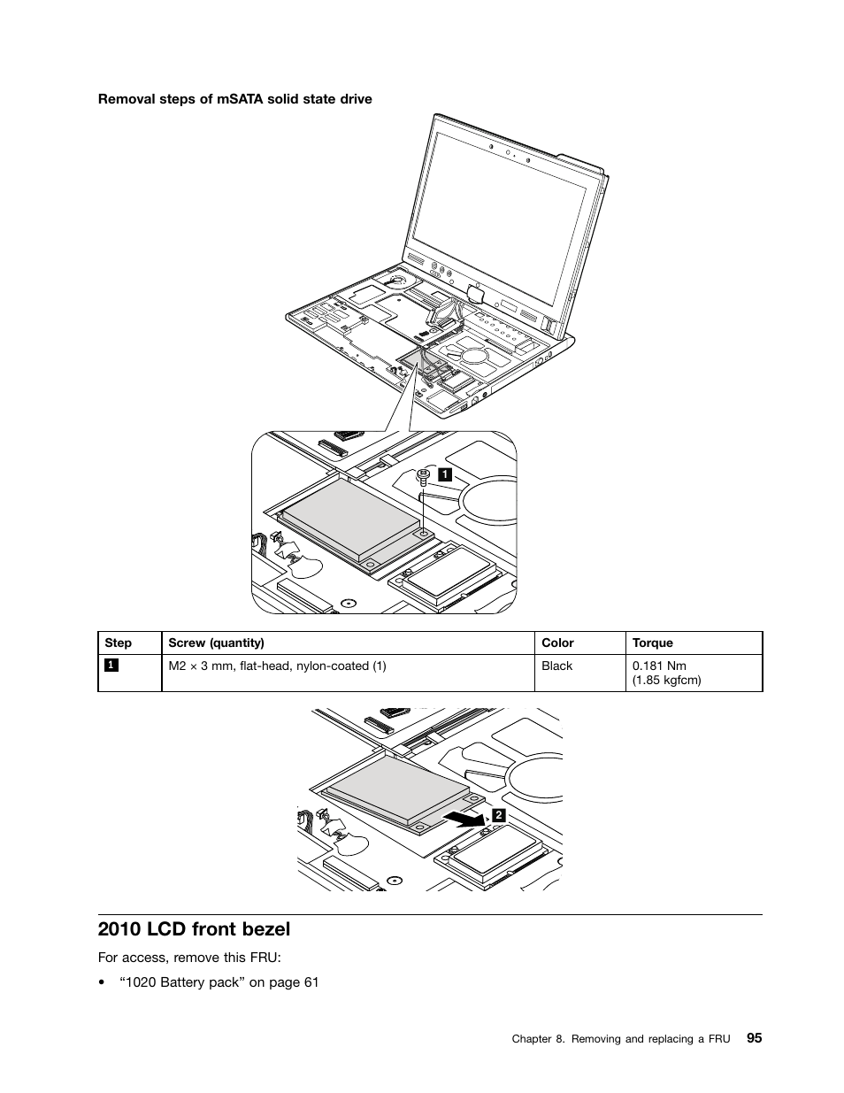2010 lcd front bezel | IBM X220 User Manual | Page 101 / 146