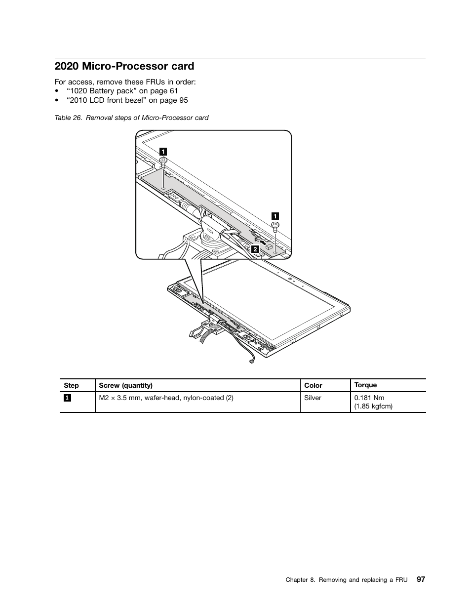 2020 micro-processor card | IBM X220 User Manual | Page 103 / 146
