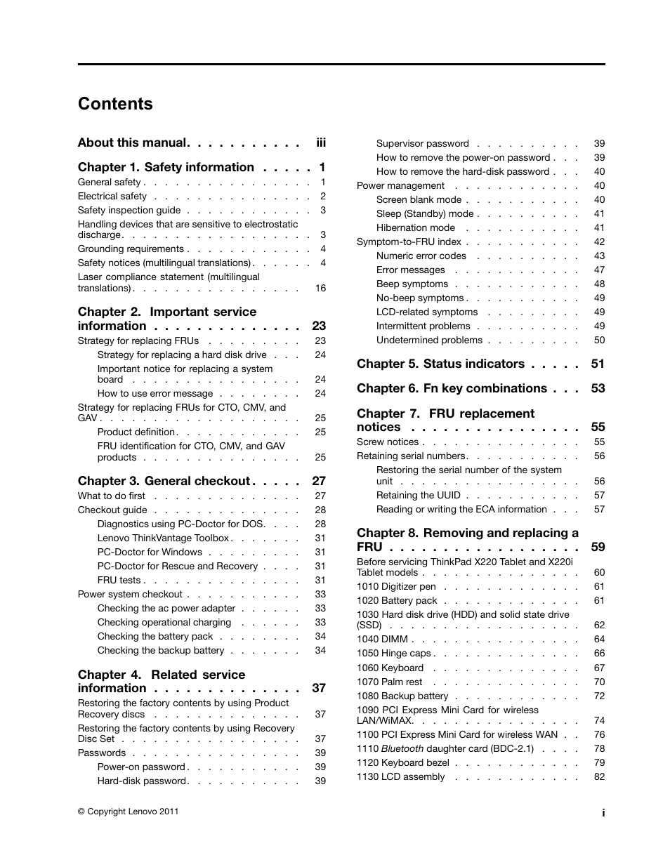 IBM X220 User Manual | Page 3 / 146