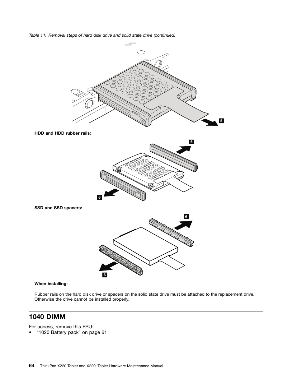 1040 dimm | IBM X220 User Manual | Page 70 / 146