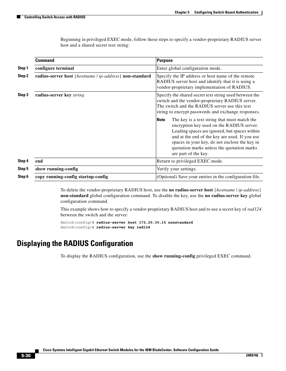 Displaying the radius configuration | IBM 12.1(22)EA6 User Manual | Page 110 / 550