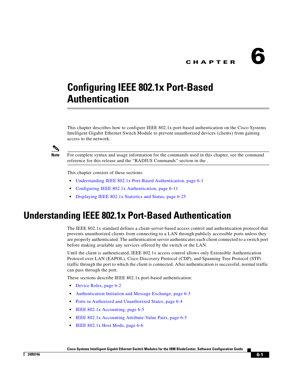 Configuring ieee 802.1x port-based authentication, C h a p t e r | IBM 12.1(22)EA6 User Manual | Page 117 / 550