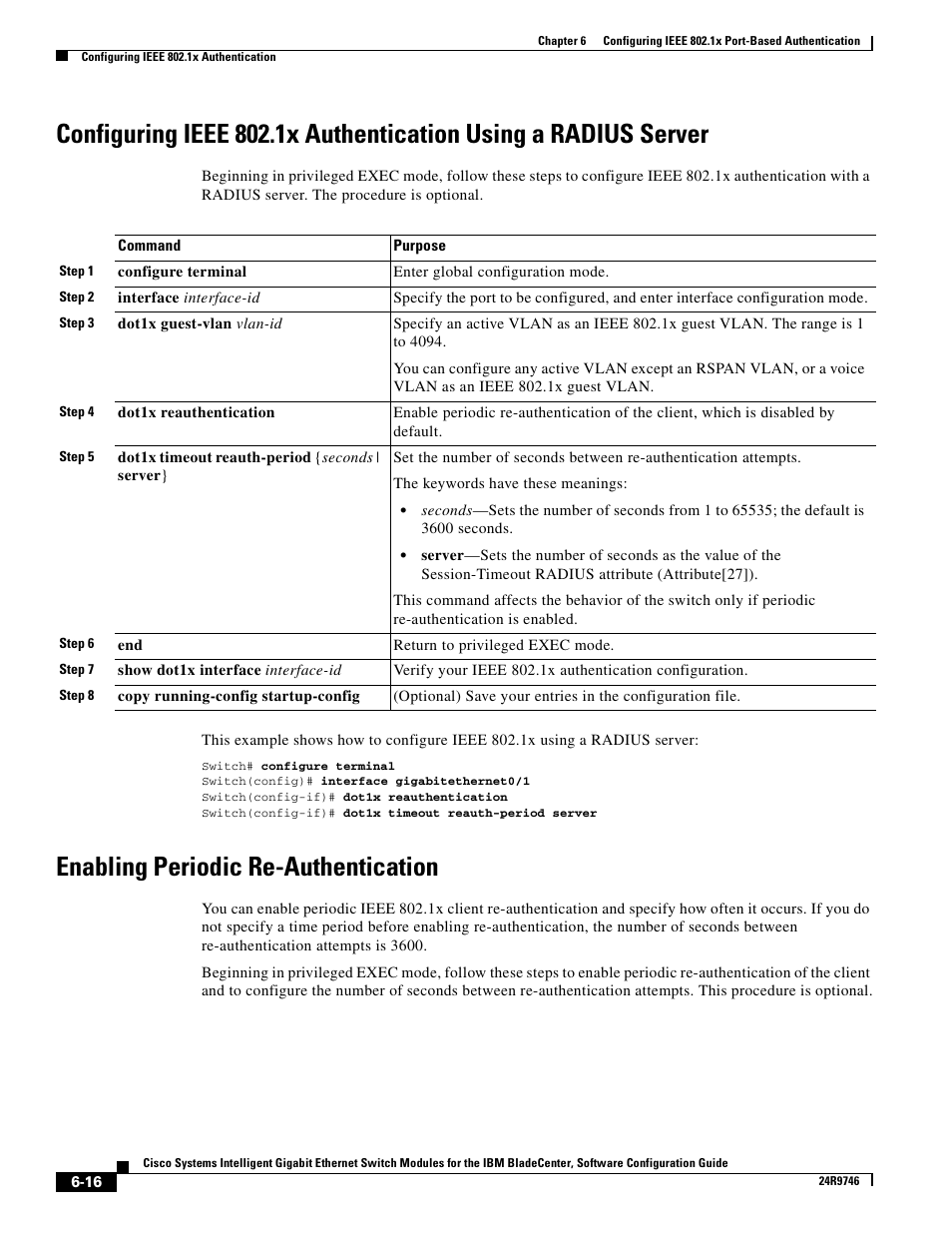 Enabling periodic re-authentication | IBM 12.1(22)EA6 User Manual | Page 132 / 550