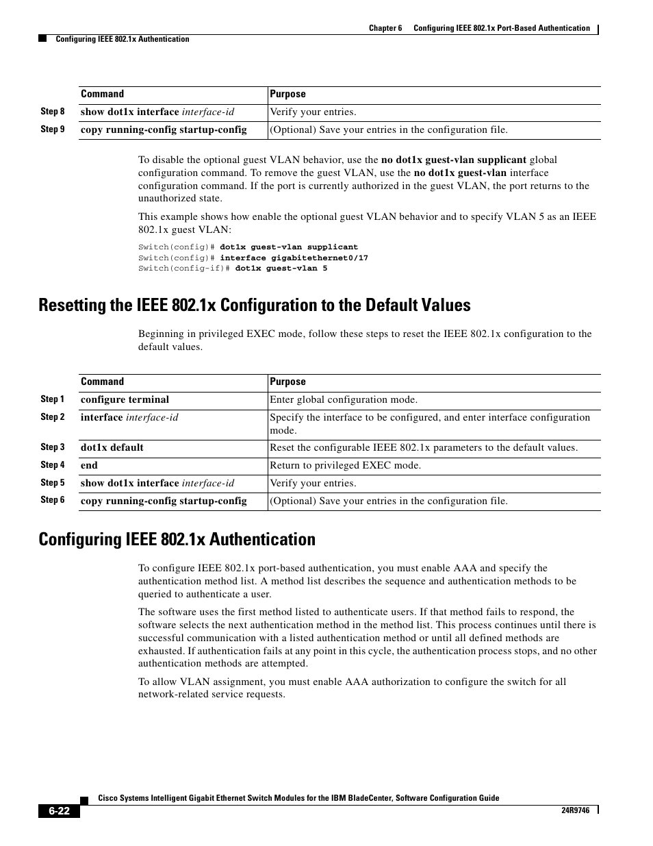 Configuring ieee 802.1x authentication | IBM 12.1(22)EA6 User Manual | Page 138 / 550