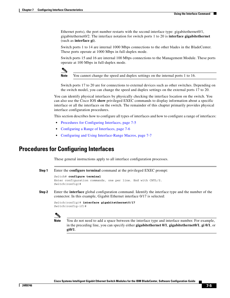 Procedures for configuring interfaces | IBM 12.1(22)EA6 User Manual | Page 147 / 550