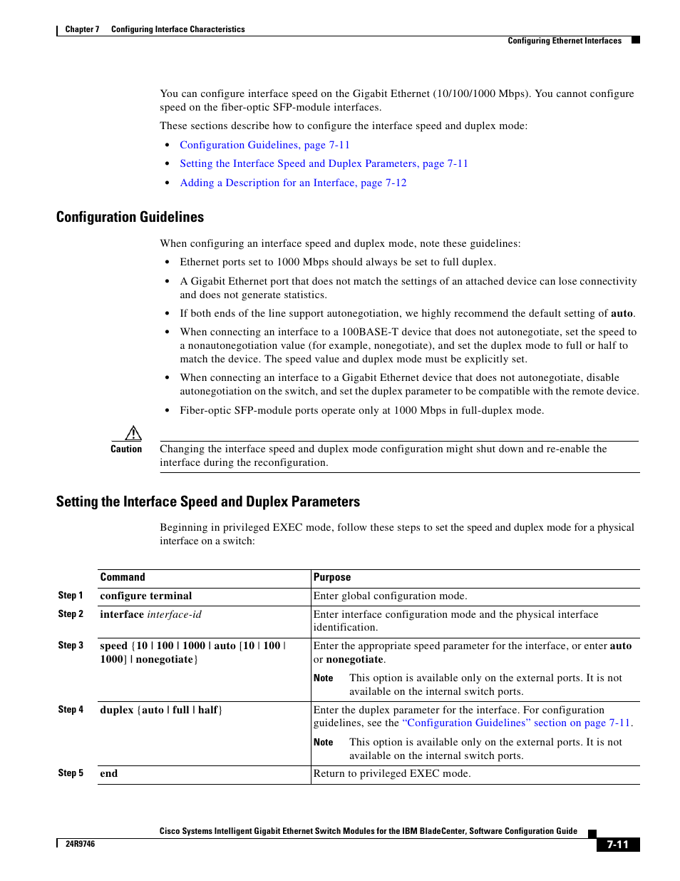 Configuration guidelines, Setting the interface speed and duplex parameters | IBM 12.1(22)EA6 User Manual | Page 153 / 550