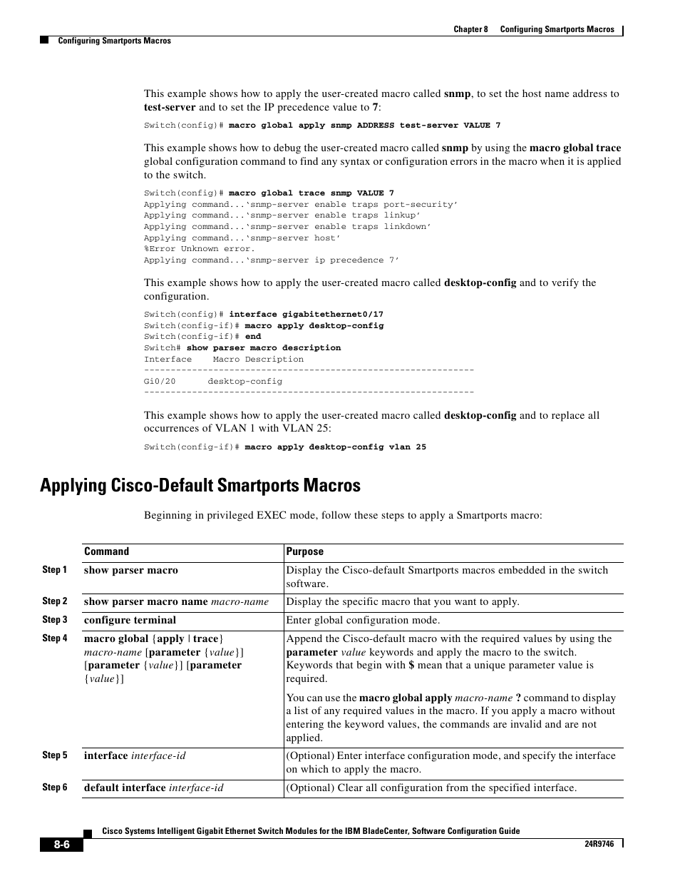 Applying cisco-default smartports macros | IBM 12.1(22)EA6 User Manual | Page 164 / 550