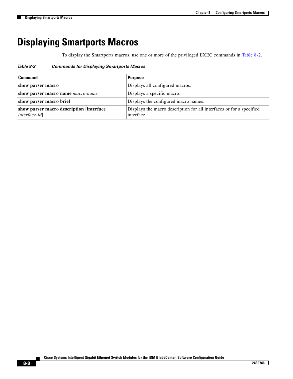 Displaying smartports macros | IBM 12.1(22)EA6 User Manual | Page 166 / 550