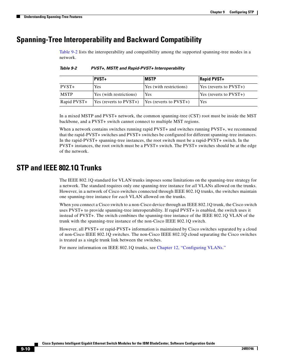 Stp and ieee 802.1q trunks | IBM 12.1(22)EA6 User Manual | Page 176 / 550