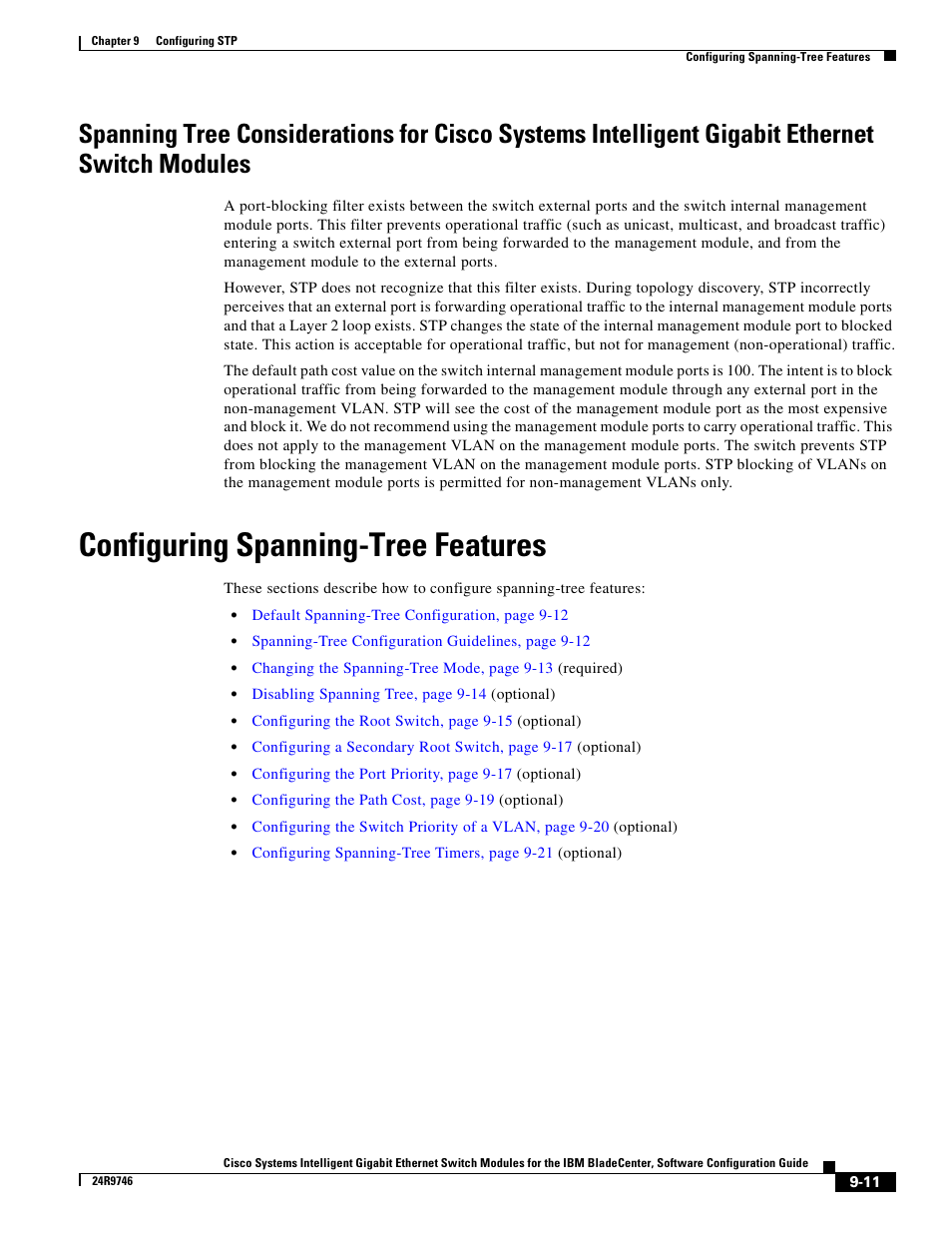 Configuring spanning-tree features, Configuring the path cost | IBM 12.1(22)EA6 User Manual | Page 177 / 550
