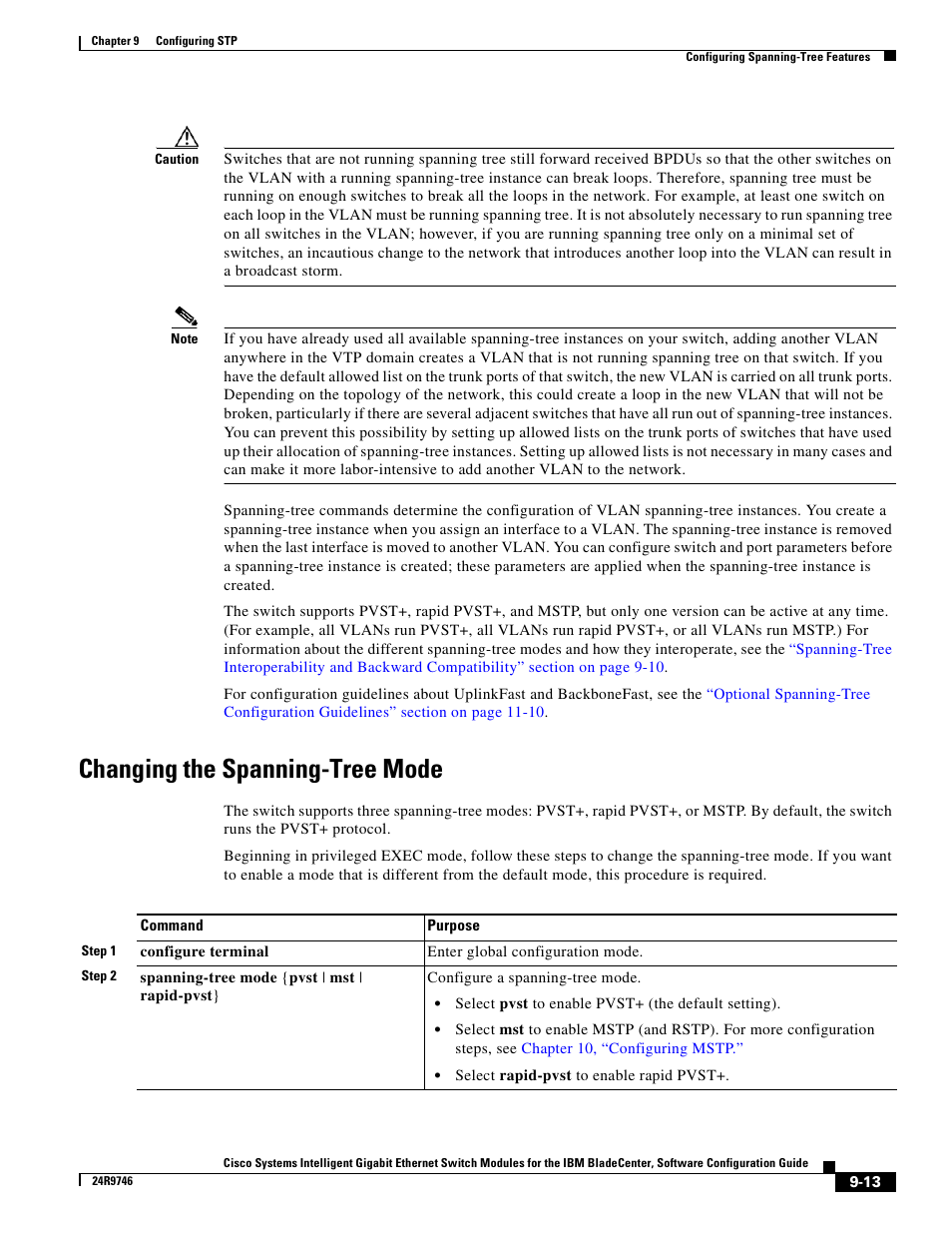 Changing the spanning-tree mode | IBM 12.1(22)EA6 User Manual | Page 179 / 550