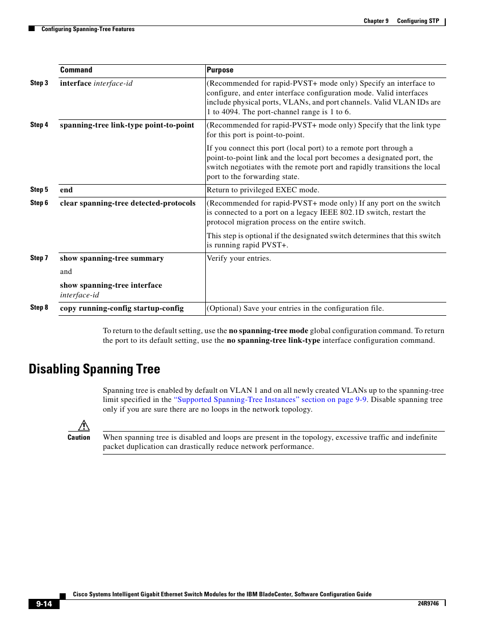 Disabling spanning tree | IBM 12.1(22)EA6 User Manual | Page 180 / 550