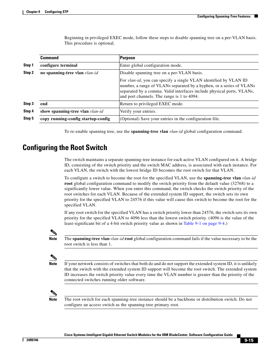 Configuring the root switch | IBM 12.1(22)EA6 User Manual | Page 181 / 550
