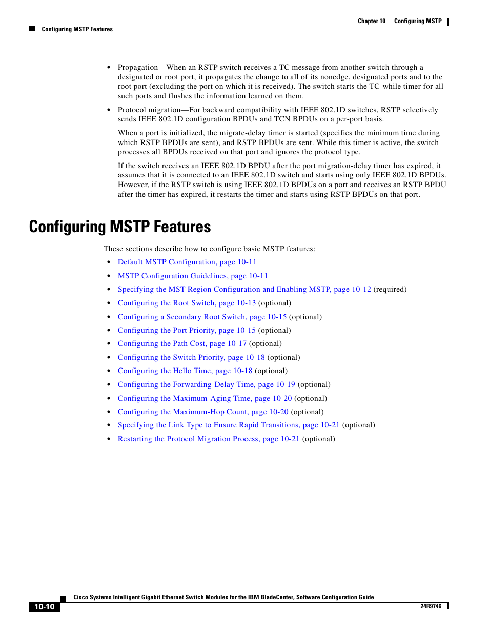 Configuring mstp features | IBM 12.1(22)EA6 User Manual | Page 200 / 550