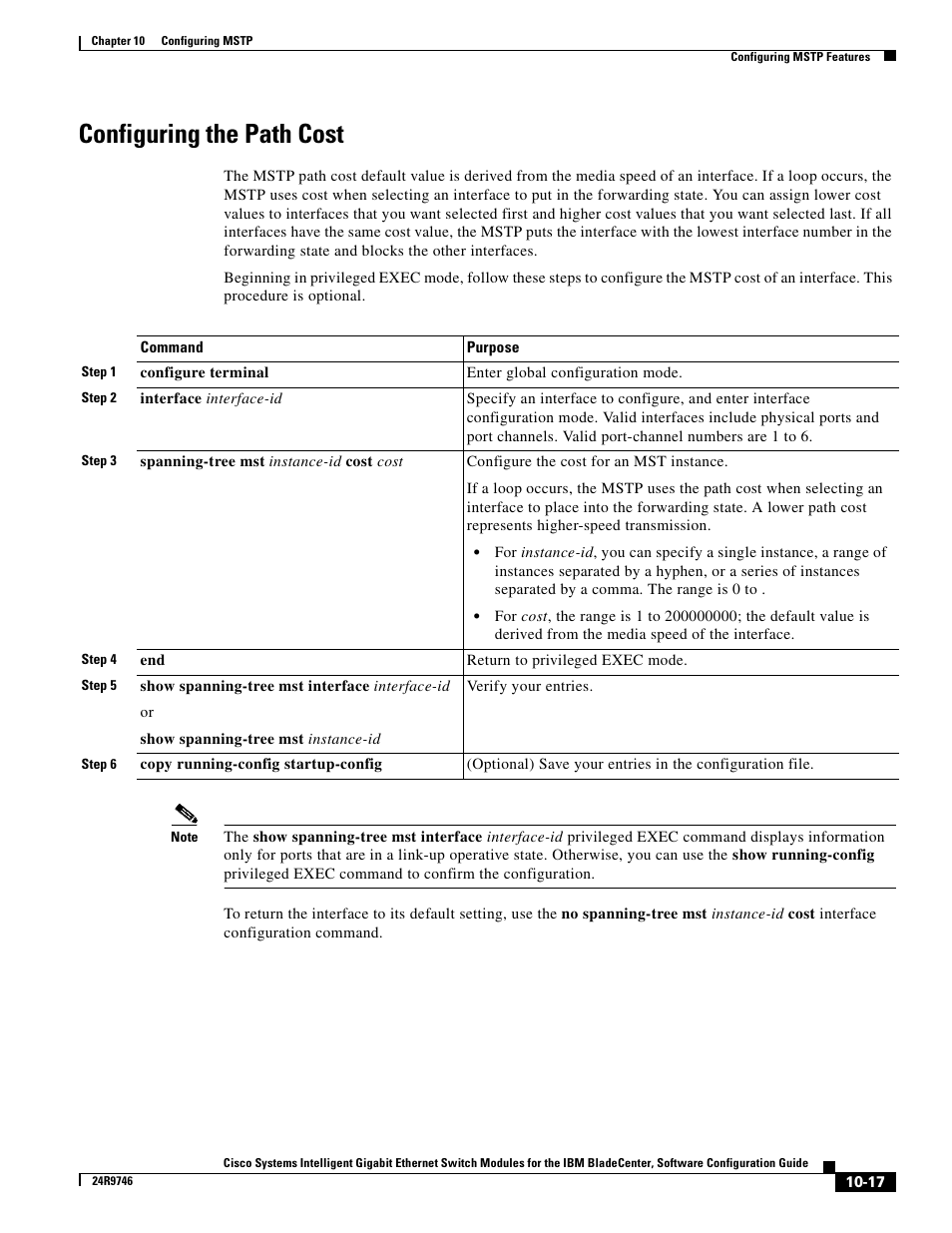 Configuring the path cost | IBM 12.1(22)EA6 User Manual | Page 207 / 550