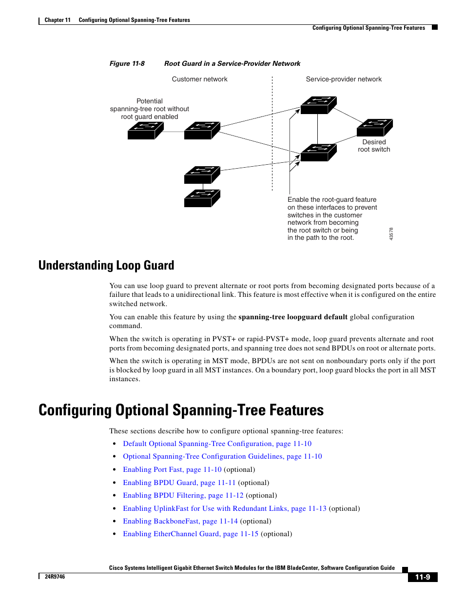 Understanding loop guard, Configuring optional spanning-tree features, Figure 11-8 | IBM 12.1(22)EA6 User Manual | Page 221 / 550