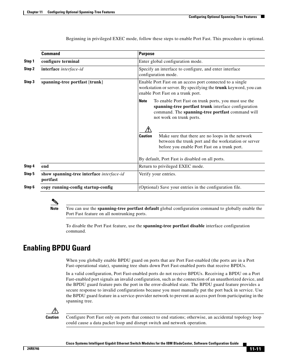 Enabling bpdu guard | IBM 12.1(22)EA6 User Manual | Page 223 / 550