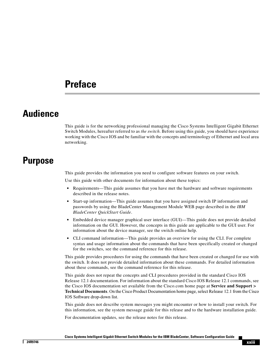 Preface, Audience, Purpose | IBM 12.1(22)EA6 User Manual | Page 23 / 550