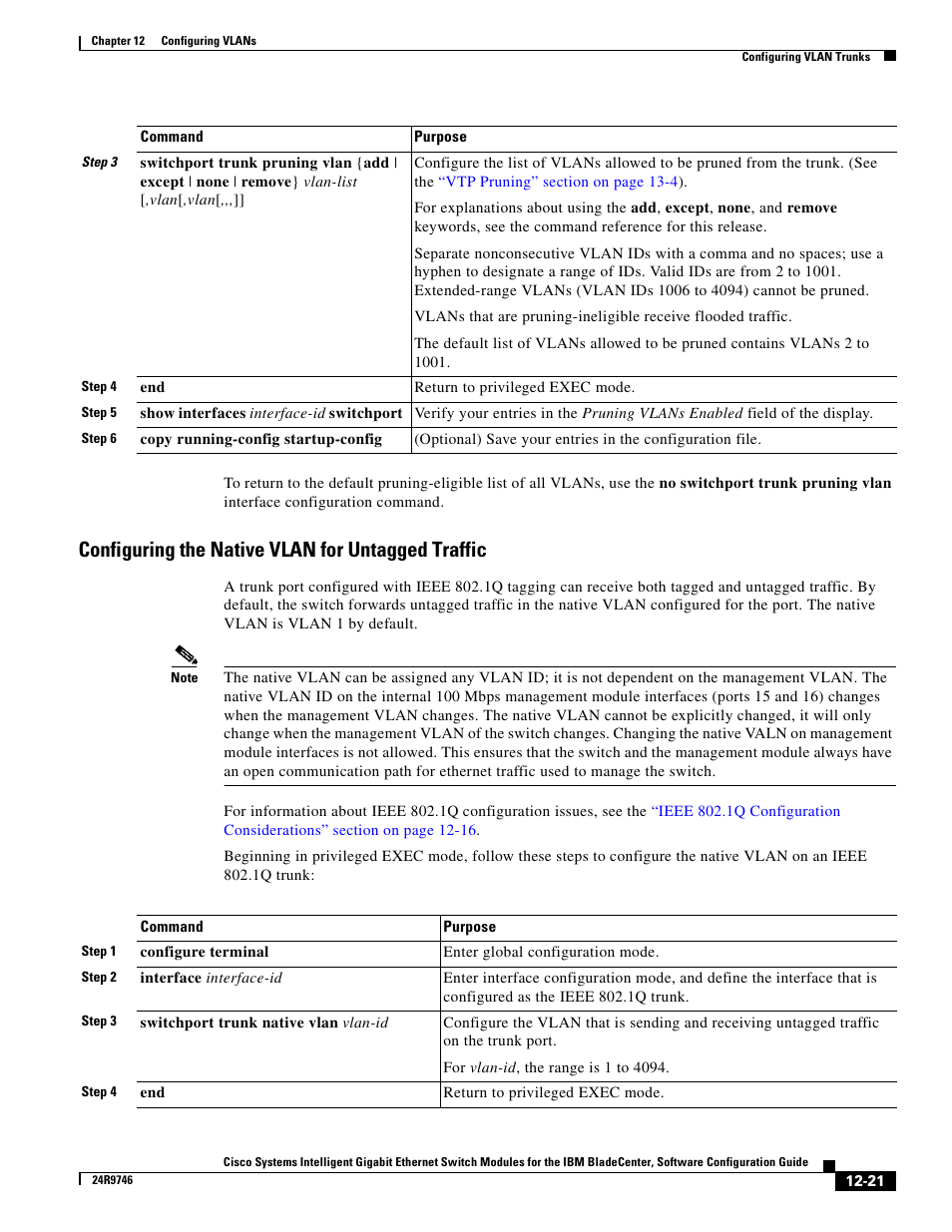 Configuring the native vlan for untagged traffic | IBM 12.1(22)EA6 User Manual | Page 251 / 550