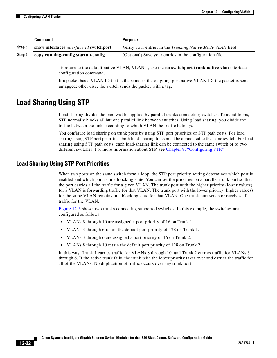 Load sharing using stp, Load sharing using stp port priorities | IBM 12.1(22)EA6 User Manual | Page 252 / 550
