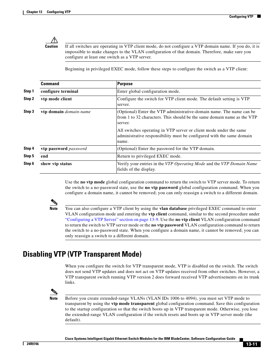 Disabling vtp (vtp transparent mode) | IBM 12.1(22)EA6 User Manual | Page 273 / 550