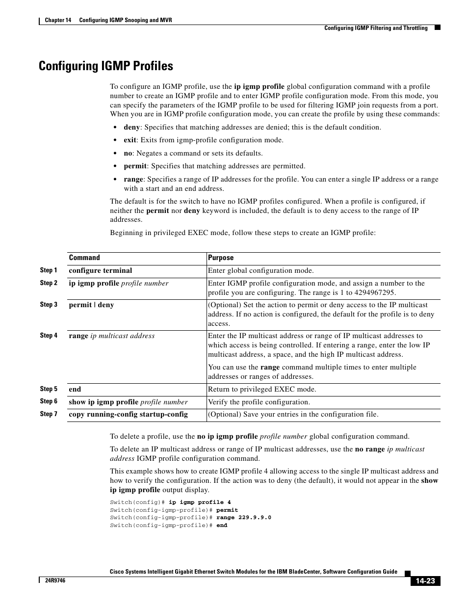 Configuring igmp profiles | IBM 12.1(22)EA6 User Manual | Page 301 / 550