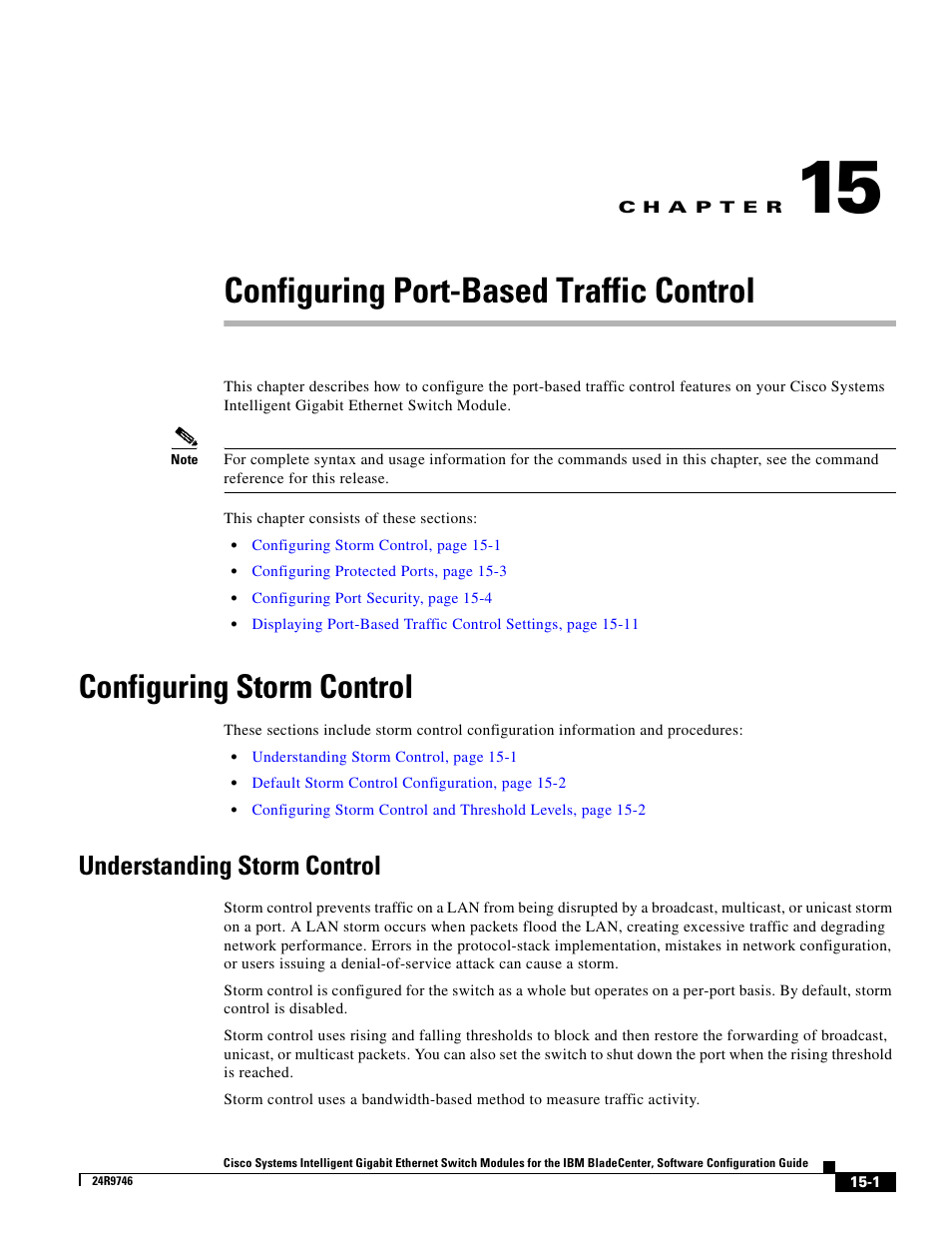 Configuring port-based traffic control, Configuring storm control, Understanding storm control | C h a p t e r | IBM 12.1(22)EA6 User Manual | Page 307 / 550