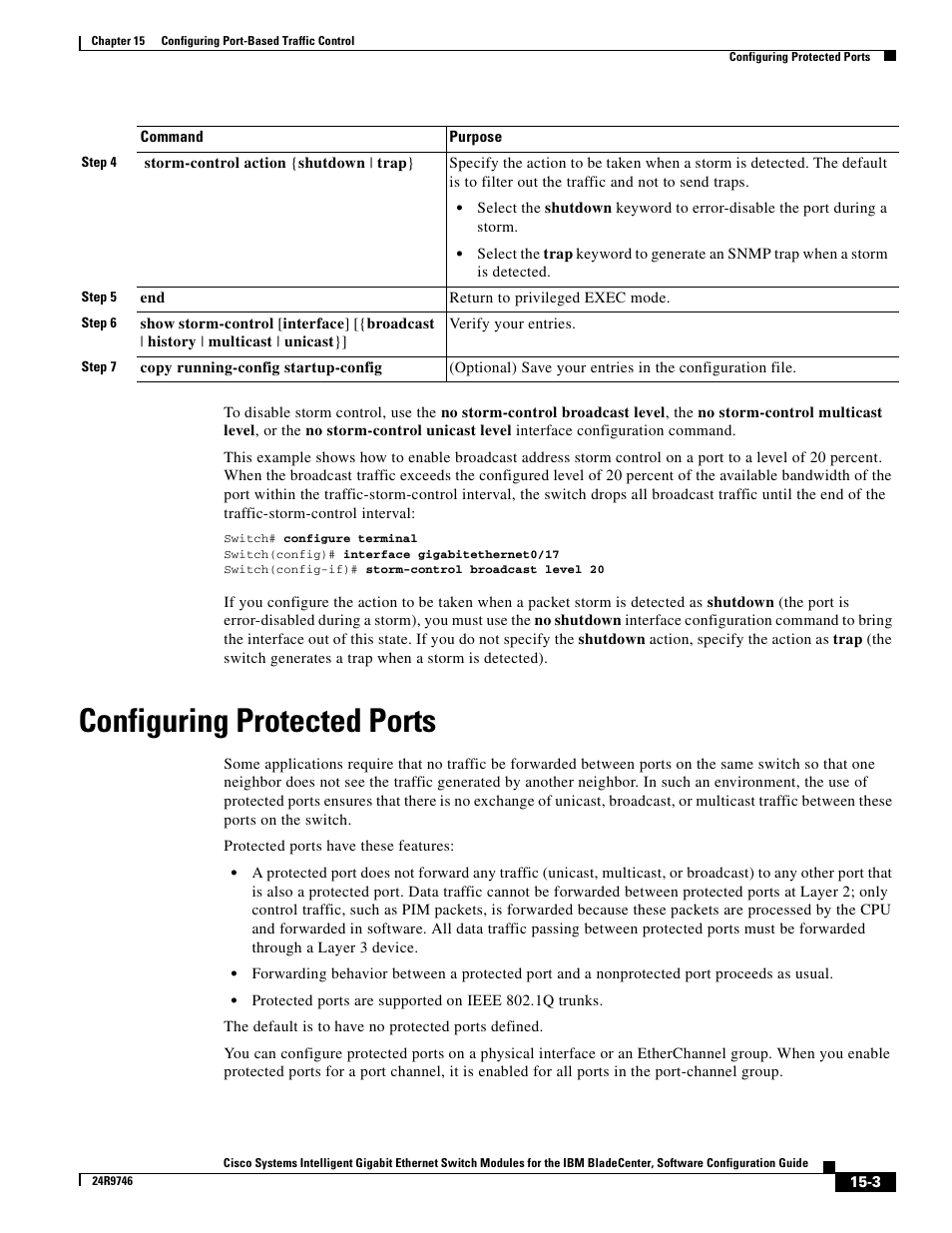 Configuring protected ports, Configuring protected ports” section on | IBM 12.1(22)EA6 User Manual | Page 309 / 550