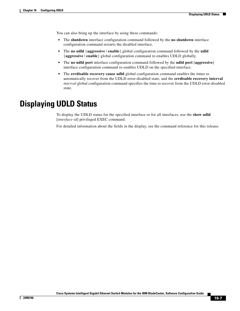 Displaying udld status | IBM 12.1(22)EA6 User Manual | Page 325 / 550
