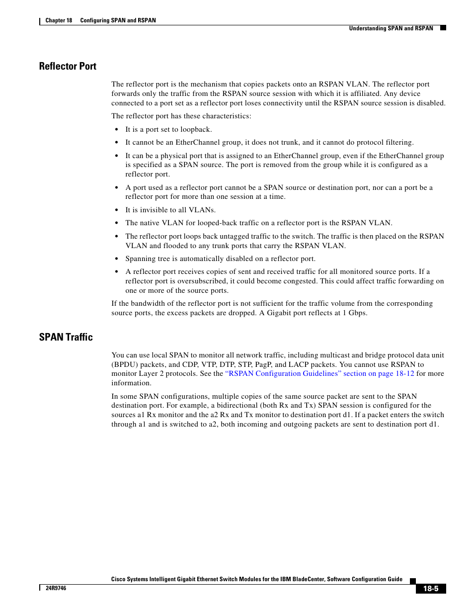 Reflector port, Span traffic | IBM 12.1(22)EA6 User Manual | Page 337 / 550
