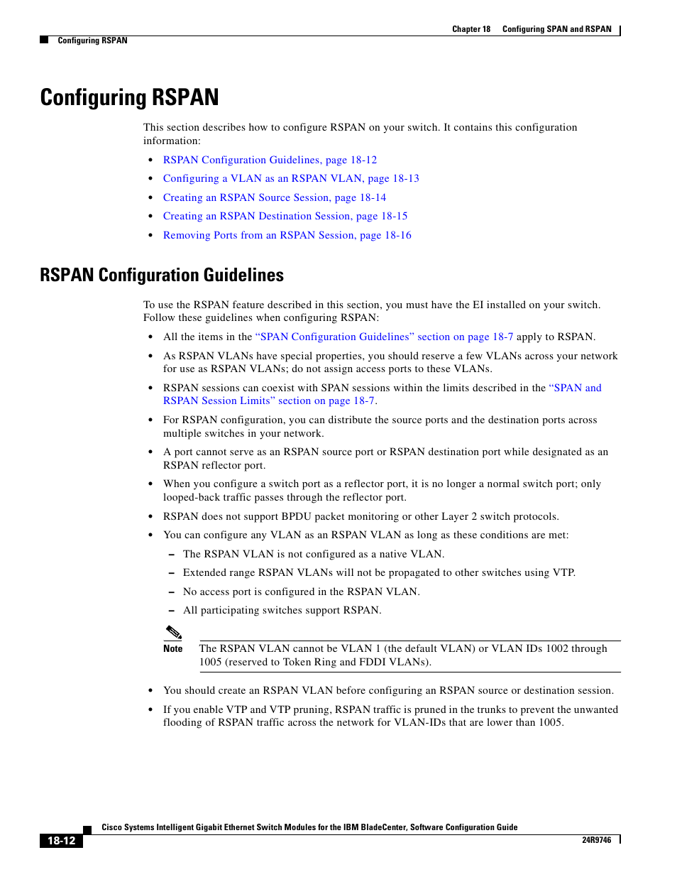 Configuring rspan, Rspan configuration guidelines | IBM 12.1(22)EA6 User Manual | Page 344 / 550