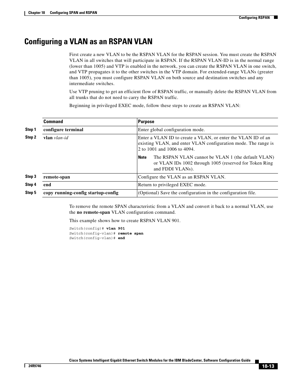 Configuring a vlan as an rspan vlan | IBM 12.1(22)EA6 User Manual | Page 345 / 550