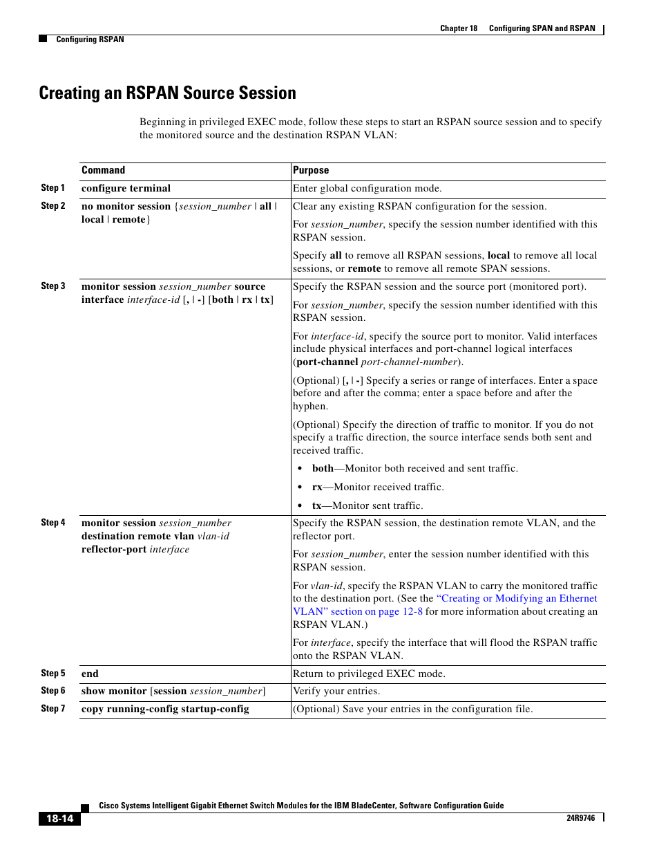 Creating an rspan source session | IBM 12.1(22)EA6 User Manual | Page 346 / 550