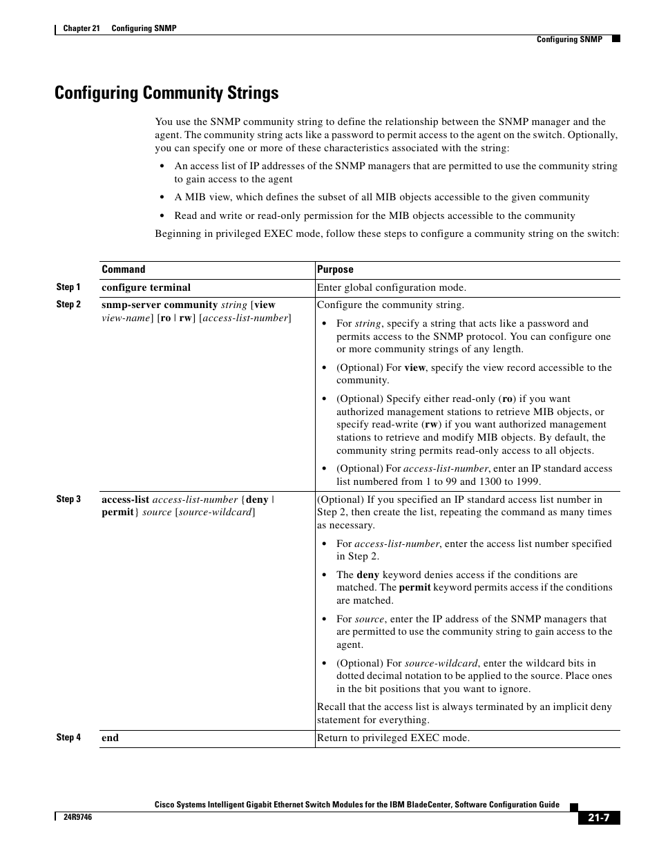Configuring community strings | IBM 12.1(22)EA6 User Manual | Page 375 / 550
