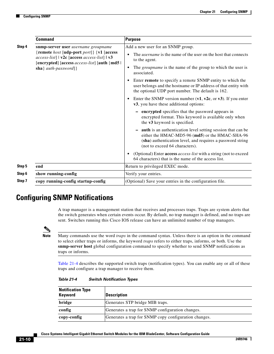 Configuring snmp notifications | IBM 12.1(22)EA6 User Manual | Page 378 / 550