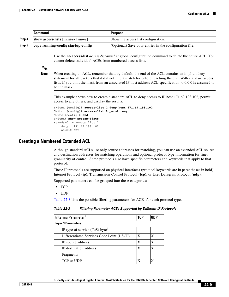 Creating a numbered extended acl | IBM 12.1(22)EA6 User Manual | Page 393 / 550