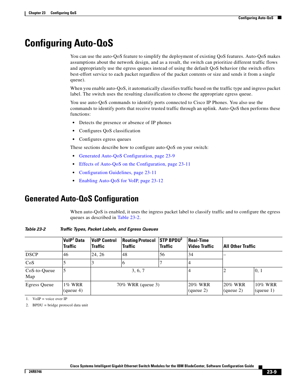 Configuring auto-qos, Generated auto-qos configuration | IBM 12.1(22)EA6 User Manual | Page 417 / 550