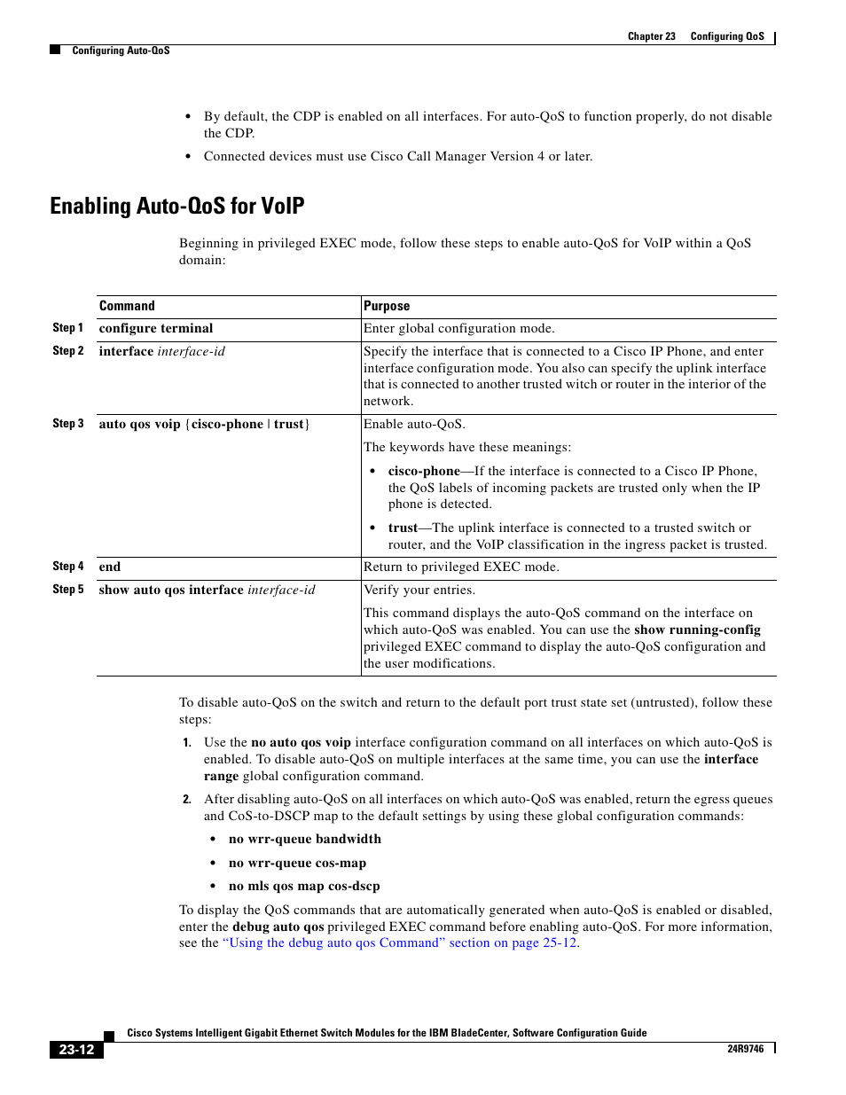 Enabling auto-qos for voip | IBM 12.1(22)EA6 User Manual | Page 420 / 550