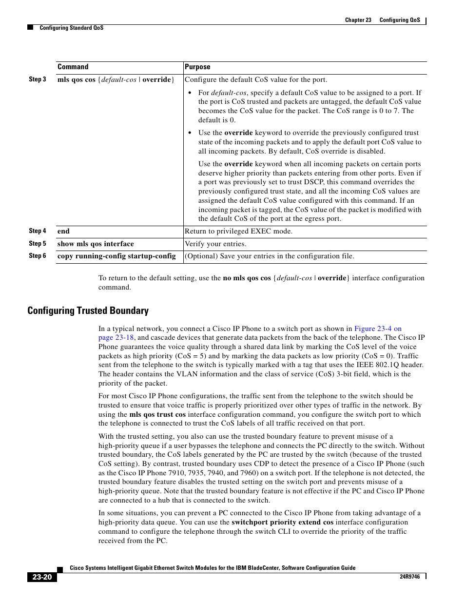 Configuring trusted boundary, Configuring trusted boundary” section | IBM 12.1(22)EA6 User Manual | Page 428 / 550