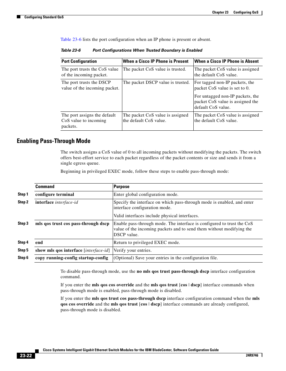 Enabling pass-through mode | IBM 12.1(22)EA6 User Manual | Page 430 / 550