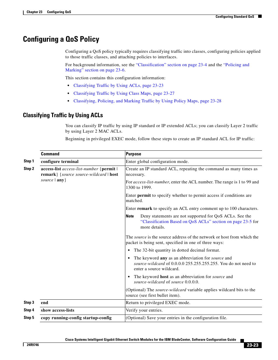 Configuring a qos policy, Classifying traffic by using acls | IBM 12.1(22)EA6 User Manual | Page 431 / 550